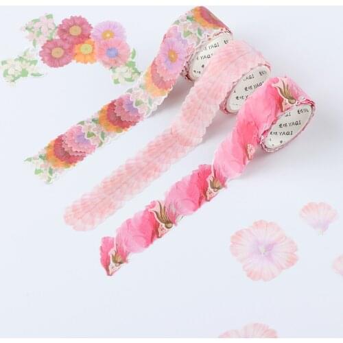 200Pcs/Roll DIY Scrapbooking Stationery Sticker Flower Petals Washi Tape Diary Paper Stickers Roll Cute Adhesive Paper Tape