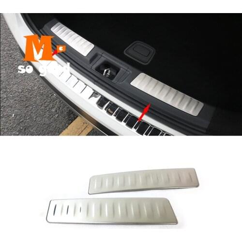 2017 2018 Auto Inner Rearguard Scuff Plates Sticker Bumper Foot Plate Car Interior Accessories Stainless Steel for Infiniti Qx30