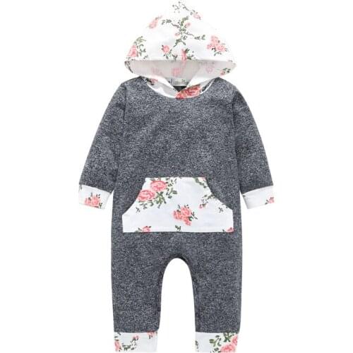 2018 Autumn Spring New born Baby Clothes Hoodies Sweatershirt+Pants Plaid Coat Romper Floral Baby bebe kid clothes outfit