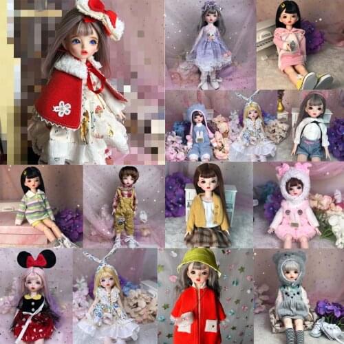 30cm BJD Doll Girls Cute Doll Toy Set 3D Eyes Birthday Chidren Toys Gifts 1/6 BJD Joint Whole Doll Makeup