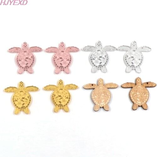 4pcs)Sea Turtle For Earrings Mirrored Acrylic Tropical flowers Wooden Beach Turtle Jewelry Accessories