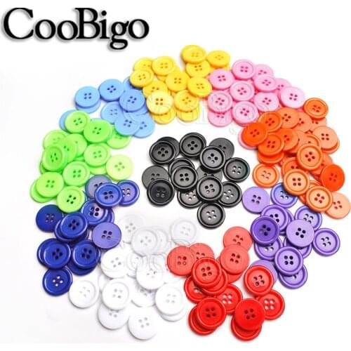 50Pcs Colorful 4 Holes 28L(17.5mm) Resin Buttons For Craft Round Sewing Buttons Scrapbook DIY Home Decoration Accessories