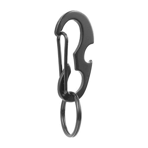 500PC Multi Functional Black D-ring Carabiner Beer Bottle Opener Key Chain