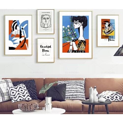 Abstract Figures Nordic Poster Modern Home Decoration Spray Painting Oil Canvas Art Wall Pictures for Living Room No Frame