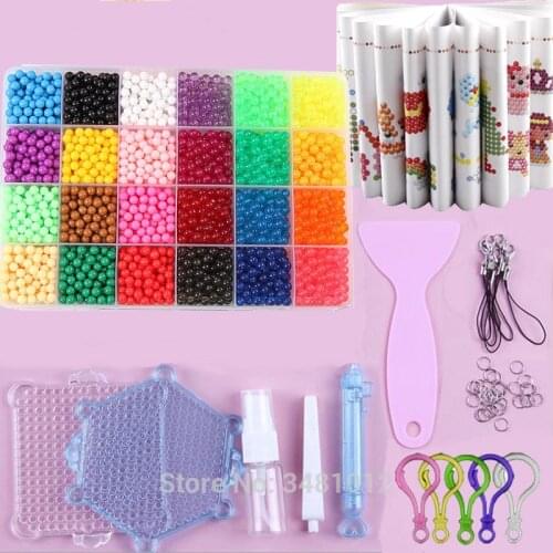 Aqua Beads DIY Set Perlen Tool Creativity Magic Water Beads Pegboard Arts and Crafts for Kids Toys Girls Children Gift 5 7 10