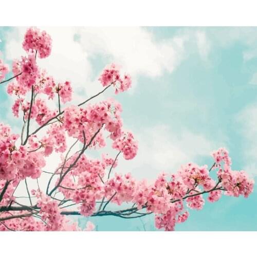 Diamond Embroidery Cherry blossoms full round/square 5D Diamond Painting Cross Stitch mosaic Rhinestones Home decoration BY140