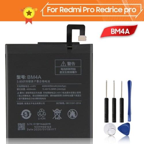 Xiao Mi Xiaomi BM4A Phone Battery For Xiao mi Redmi Pro Redrice pro 4050mAh BM4A Original Replacement Battery + Tool