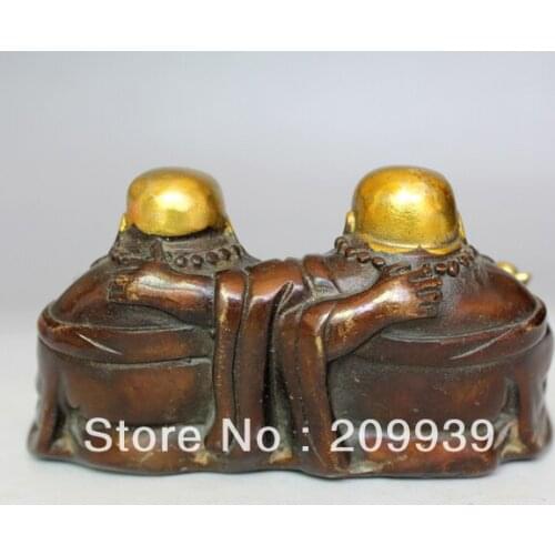 Bir 001078 Rare Tibet Tibetan Pure bronze Hand-Carved God of wealth Buddha Statue