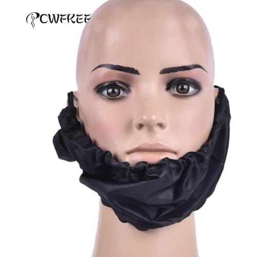 Black Beard Big Bandana Anti Stick Rice Beard Mask Mens Handmade Beard Guard Anti Dirty Beard Bandana Silk Lining Gift For Men