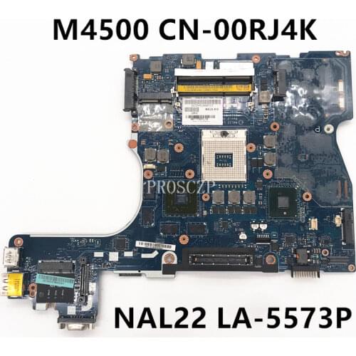 Free shipping For Precision M4500 Laptop motherboard CN-00RJ4K 00RJ4K 0RJ4K NAL22 LA-5573P working well