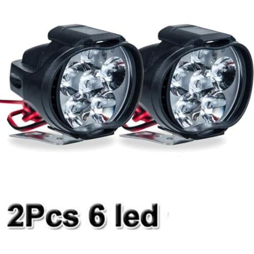 2PCS Motorcycle Headlights Headlamp Spotlights Fog Head Light Motorcycles Working Spot Light 6 LED Fog Lamp