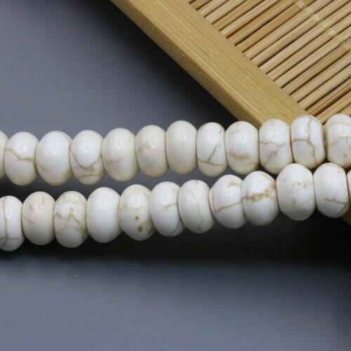 Abacus shaped white Turkey Stone 5x8mm loose beads 15" 2 piece/lot DIY fit jewelry making design bracelet&necklace
