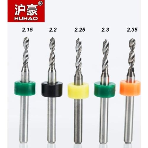 HUHAO 10pcs/lot Shank 3.175mm PCB Drill Bit Set CNC Tungsten Steel For Print Circuit Board Micro Engraving End Mill 2.25-3.175mm