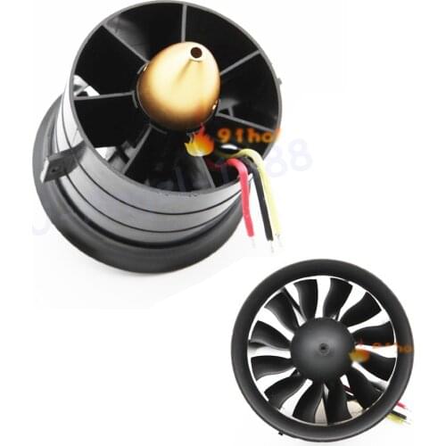 Change Sun 70mm Ducted Fan 12 Blades with EDF 2839 motor kv2600 all set For Rc Airplane