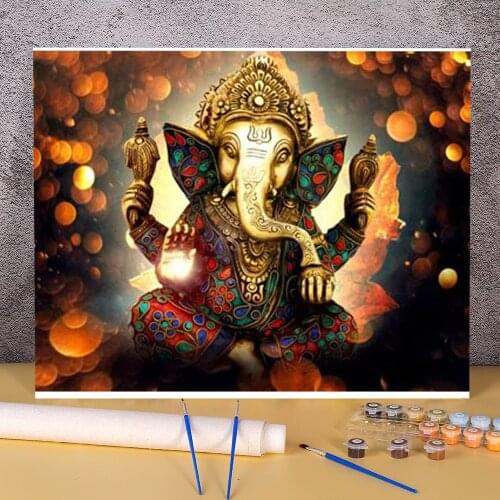 Region Ganesha Paint By Numbers Complete Kit Acrylic Paints 40*50 Boards By Numbers Wall Paintings Crafts Adults Drawing