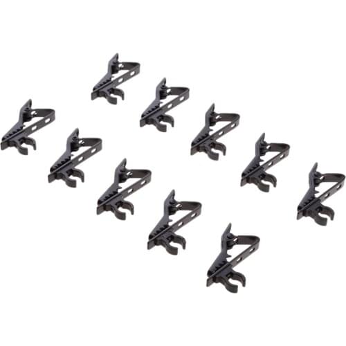 10 Pack Metal Clip , 5/16inch (8mm) Dia Lapel / Lavalier Microphone Tie Clip Black for Lavalier Wireless Microphone System