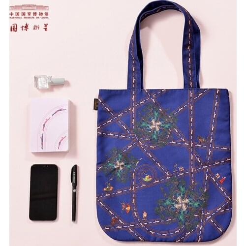 NMC Chinese-style shoulder bags with "Making Merry at the Lantern Festival under a Starry Sky" design - ideal for students shopp
