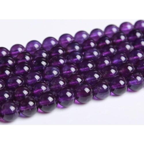 Natural Amethyst Gemstone 6 8mm AAA Purple Crystal Quartz Round Beads Accessories Bracelet Necklace Earring DIY Jewelry Making
