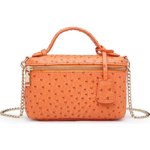 New Arrival Ostrich Clutch Bag Leather Handbag Portable Leather Clutch Tote Shoulder Bag Purse