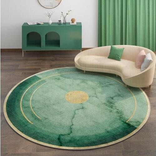 New Green Geometric Round Rug Nordic Modern Carpet for Living Room Bedroom Rugs Tapetes Mat Childrens Rugs for Room Alfombra