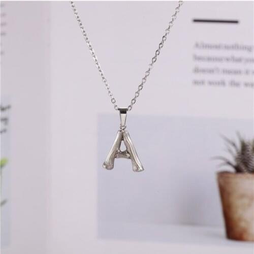 OUFEI Stainless Steel Jewelry 26 Letters Pendants Necklace Woman Accessories Fashion Necklaces 2019 Jewelry Accessories Chain