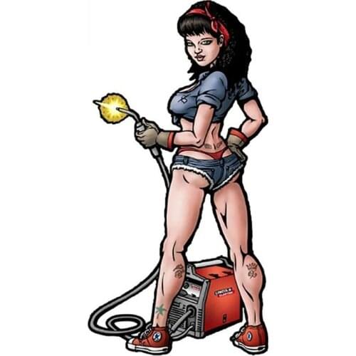 S50074# 13CM/15CM/17CM Personality PVC Decal Welding Pin Up Girl Car Sticker on Motorcycle Laptop Decorative Accessories