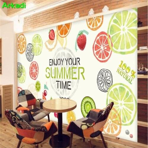Custom Photo 3d Supermarket Fruits & Vegetables Shop Wallpaper Dessert Juice Drink Tea Shop Casual Restaurant Cafe Wallpaper