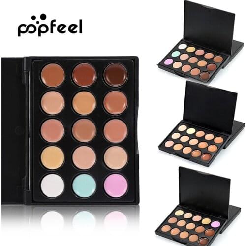 Popfeel 15 colors Facial Concealer Palette Face Cream Care Camouflage Makeup base Palettes Cosmetic