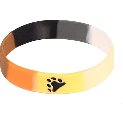 Bear Pride Colour Silicone Bracelet Fashion LGBT Jewelry Women Men Bear Claw Pattern Siliocne Wristband Rubber Bangle Bijoux