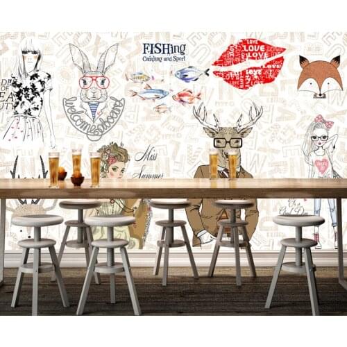 Custom modern wallpaper,fashion elements,cartoon murals for the clothing store bag shop background wall waterproof wallpaper