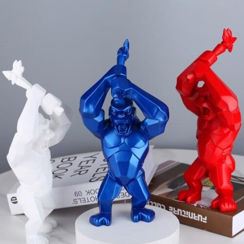 King Kong Statue Gorilla Resin Figurines Ornaments Nordic Home Decor Home Living Room Office Wine Cabinet Home Decorations