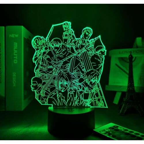 Attack on Titan Anime Led Light Anime Figure for Kid Bedroom Decoration Child Birthday Gift Manga AOT Attack on Titan 3d Lamp