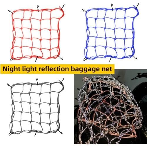 Reflective Moto Helmet Mesh Net Motorcycle Luggage Net Protective Gears Luggage Hooks Motorcycle Universal Accessories Organizer