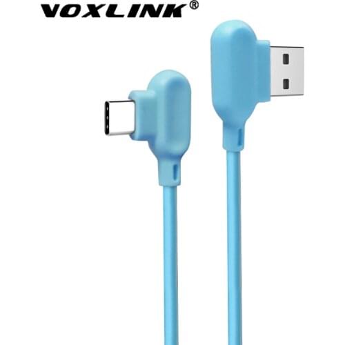 VOXLINK 1m USB Cable Type C 90 Degree Fast Charging c cable Type-c data Cord Charger For Samsung S8 S9 Note 9 8 Xiaomi mi8 mi6