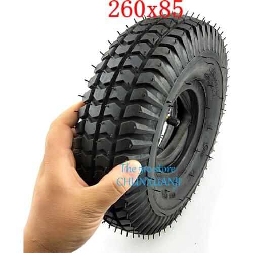 High Performance 260x85 Tire and Inner Tube 3.00-4(10"x3", 260*85) Knobby Scooter, ATV and Go Kart Tire and Tube Motor Tire