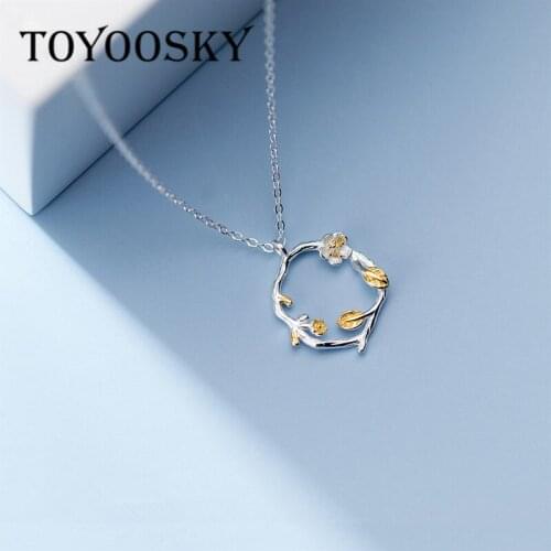 925 Sterling Silver Geometric Hollow Circle Necklaces For Women Flower Garland Delicate Female Gift Summer Fine Jewelry