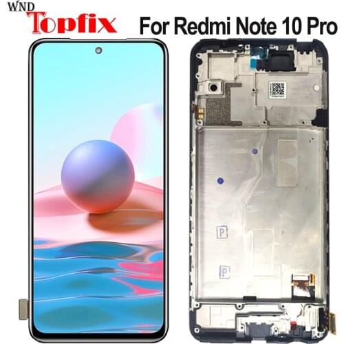 AMOLED 6.67"For Xiaomi Redmi Note 10 Pro LCD Display Touch Screen Digitizer Assembly Replacement For Redmi Note 10 Pro Lcd