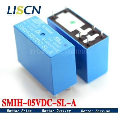 5PCS SMIH-05v 6-pin Relay 250V 16A SMIH-05VDC-SL-A 5V Relay 6Pin