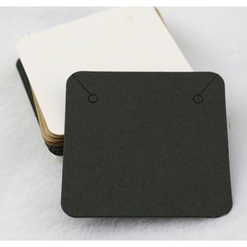 50pcs 5x5cm Earrings Necklace Cards Packaging Display Card Holder Cardboard Blank Kraft Paper Tags for DIY Jewelry Making