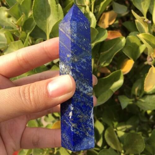 80g Natural Rare Lapis Lazuli Crystal Quartz Column Point Reiki Healing