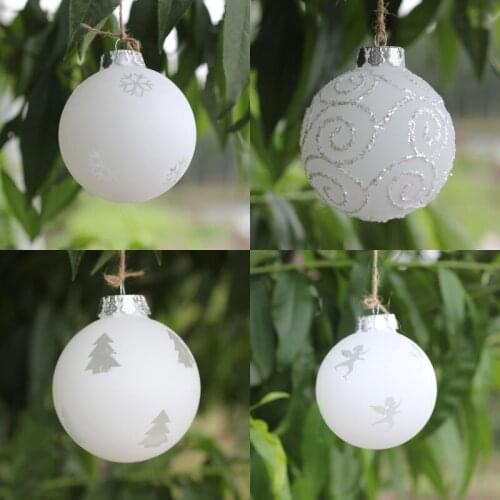 80mm Handmade Christmas Ornament Ball Glass Wedding Party Decoration Cosplay Prop for Women Men Christmas Gift 4pcs