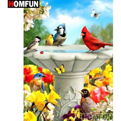 HOMFUN Full Square/Round Drill 5D DIY Diamond Painting "bird" Embroidery Cross Stitch 5D Home Decor A01681