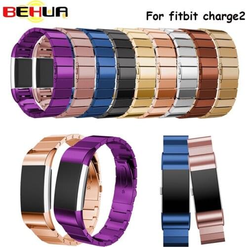 9 colors Stainless Steel Watch Band For Fitbit Charge 2 Wrist WatchBand Bracelet Smart Wristband accessory For Fitbit charge2