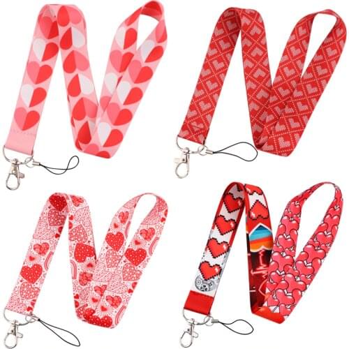 Cartoon Kawaii Love Pattern Mobile Phone Straps Lanyard For Key Chains ID Card Badge Holder Keycord Accessories Gifts