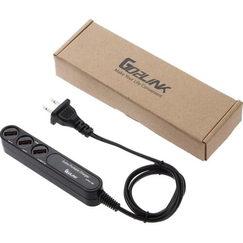 Go2link 3 Ports USB Travel Charger Adapter 5V/3.4A EU Plug Wall Charger With AC cord for iPhone 6S 7 Samsung Note 7 Tablet