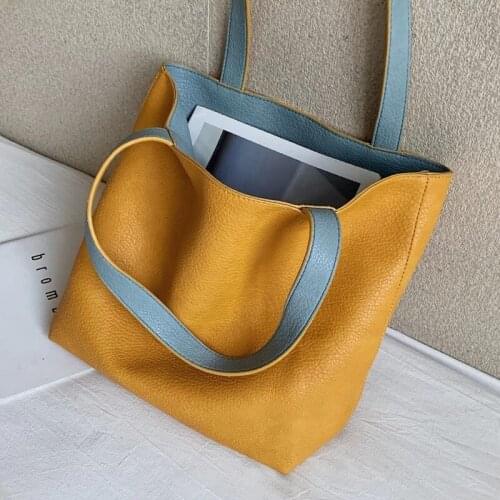 European and American High-quality Simple Large-capacity Double Bread 2021 New Fashion Ladies Casual Handbag Shopping Bag Women