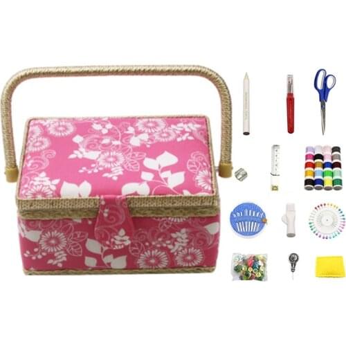 Handmade Sewing Tool Basket Thread Needle Storage Box Household Organizer Sewing Accessories
