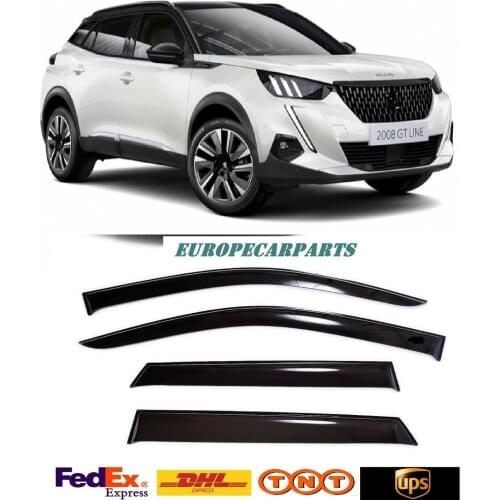 For Peugeot 2008 New 2020- Side Window Visors Sun Rain Guard Vent Deflectors 4 pieces