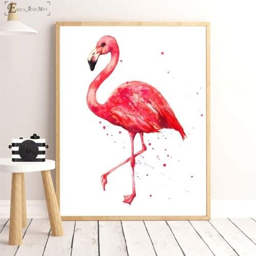Minimalist Flamingo Splash Artwork Canvas Painting Posters And Prints For Living Girl Room No Framed Wall Art Picture Home Decor