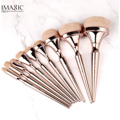 IMAGIC 9 Pcs Profession Makeup Brush Set Soft Nylon Hair Plastic Handle Blend Cosmetic Beauty High-end Make up Tool Kit